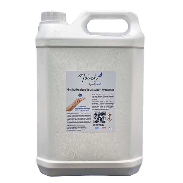 Gel hydroalcoolique hydratant Touch by LiqWild 5 litres